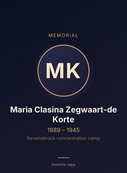 Memorial portrait of Maria Clasina Zegwaart-de Korte