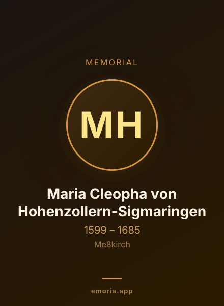 Memorial portrait of Maria Cleopha von Hohenzollern-Sigmaringen