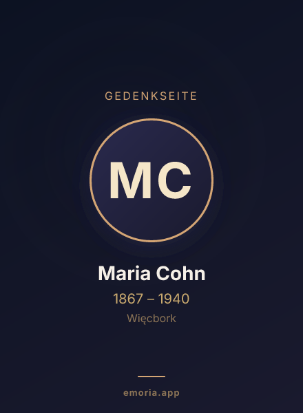 Gedenkportrait von Maria Cohn