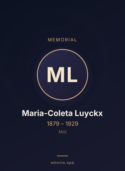 Memorial portrait of Maria-Coleta Luyckx
