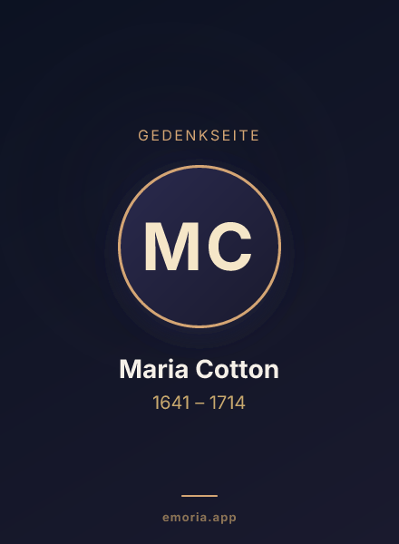 Gedenkportrait von Maria Cotton