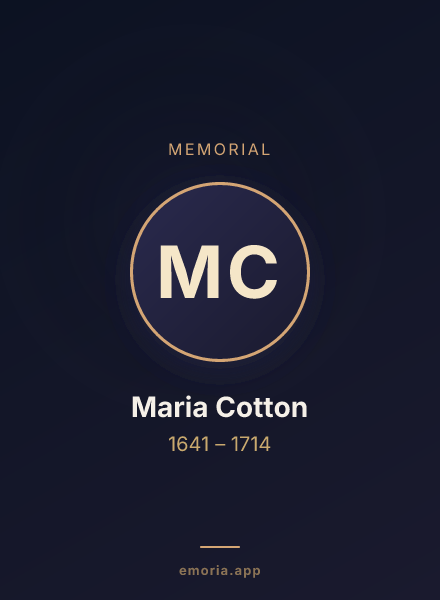 Memorial portrait of Maria Cotton