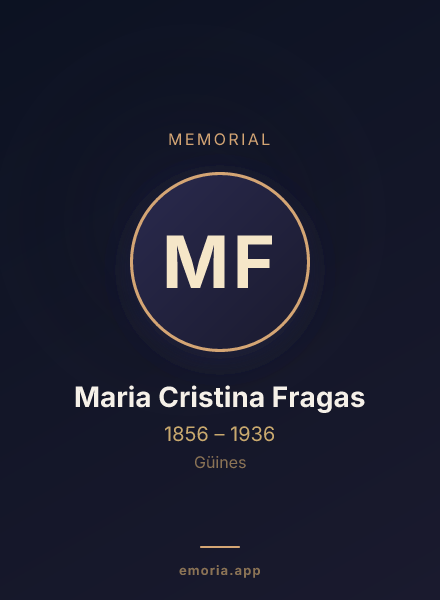 Memorial portrait of Maria Cristina Fragas