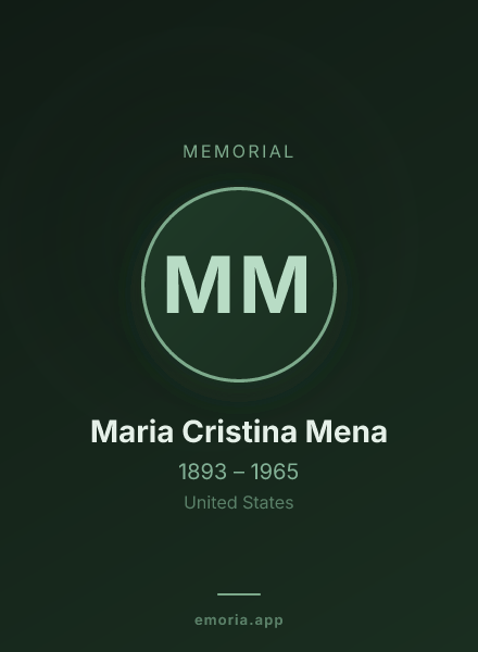Memorial portrait of Maria Cristina Mena