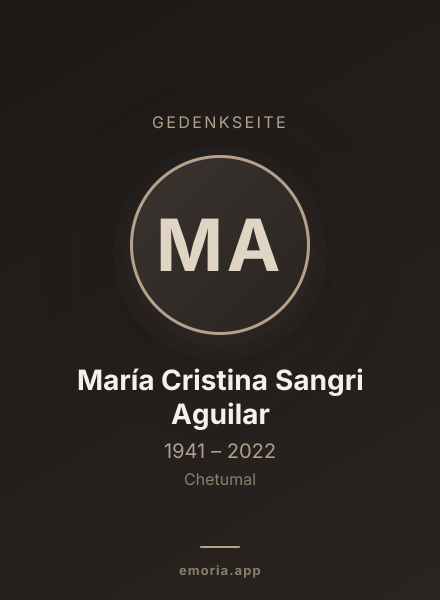 Gedenkportrait von María Cristina Sangri Aguilar
