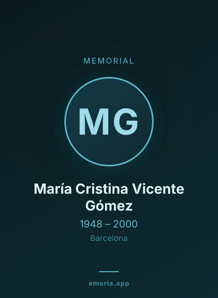 Memorial portrait of María Cristina Vicente Gómez