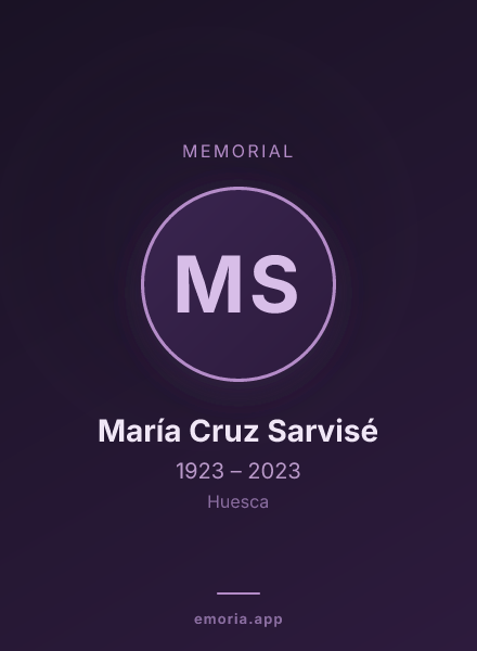 Memorial portrait of María Cruz Sarvisé