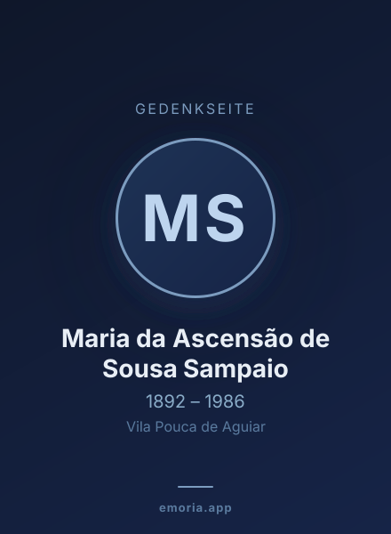 Gedenkportrait von Maria da Ascensão de Sousa Sampaio