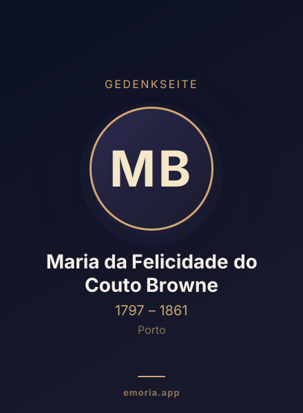 Gedenkportrait von Maria da Felicidade do Couto Browne