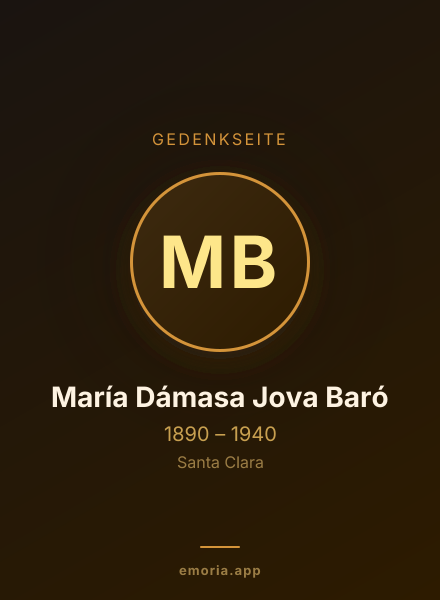 Gedenkportrait von María Dámasa Jova Baró