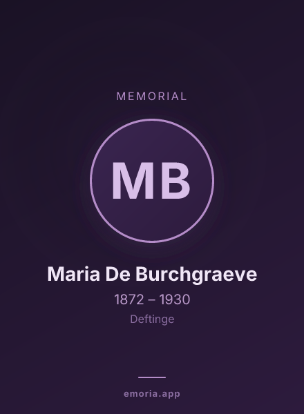 Memorial portrait of Maria De Burchgraeve