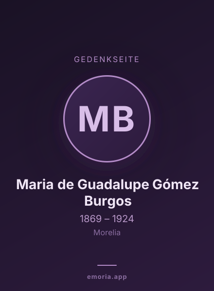 Gedenkportrait von Maria de Guadalupe Gómez Burgos