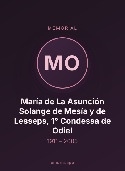 Memorial portrait of María de La Asunción Solange de Mesía y de Lesseps, 1° Condessa de Odiel