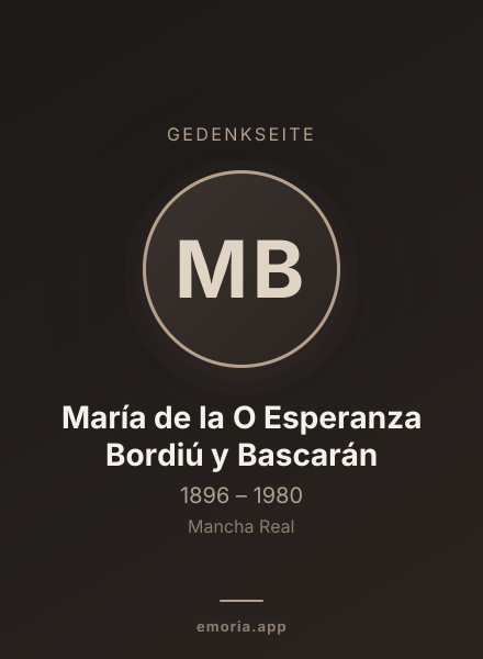 Gedenkportrait von María de la O Esperanza Bordiú y Bascarán