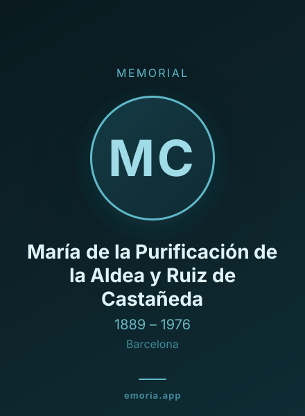 Memorial portrait of María de la Purificación de la Aldea y Ruiz de Castañeda