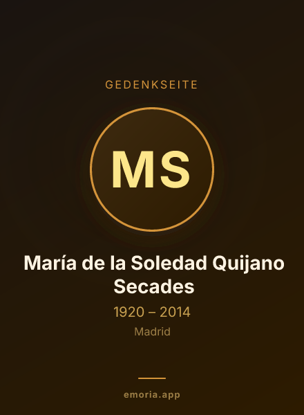 Gedenkportrait von María de la Soledad Quijano Secades