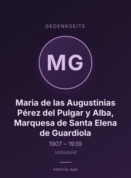 Gedenkportrait von Maria de las Augustinias Pérez del Pulgar y Alba, Marquesa de Santa Elena de Guardiola