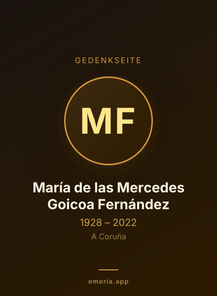 Gedenkportrait von María de las Mercedes Goicoa Fernández