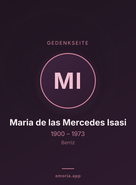 Gedenkportrait von Maria de las Mercedes Isasi