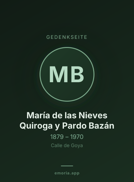 Gedenkportrait von María de las Nieves Quiroga y Pardo Bazán