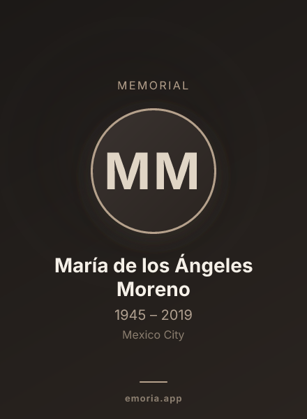 Memorial portrait of María de los Ángeles Moreno