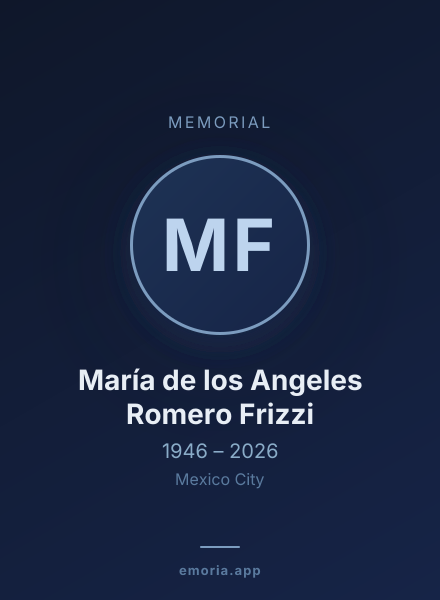 Memorial portrait of María de los Angeles Romero Frizzi