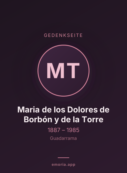 Gedenkportrait von Maria de los Dolores de Borbón y de la Torre