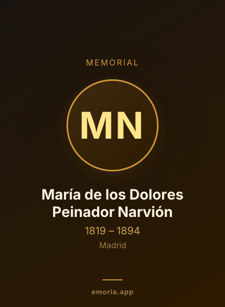 Memorial portrait of María de los Dolores Peinador Narvión