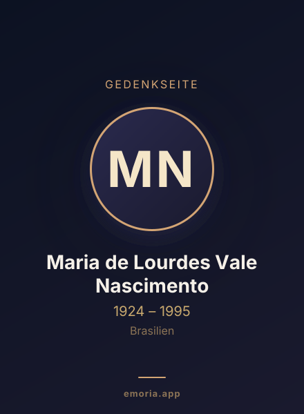 Gedenkportrait von Maria de Lourdes Vale Nascimento
