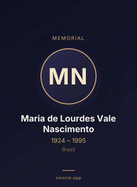 Memorial portrait of Maria de Lourdes Vale Nascimento