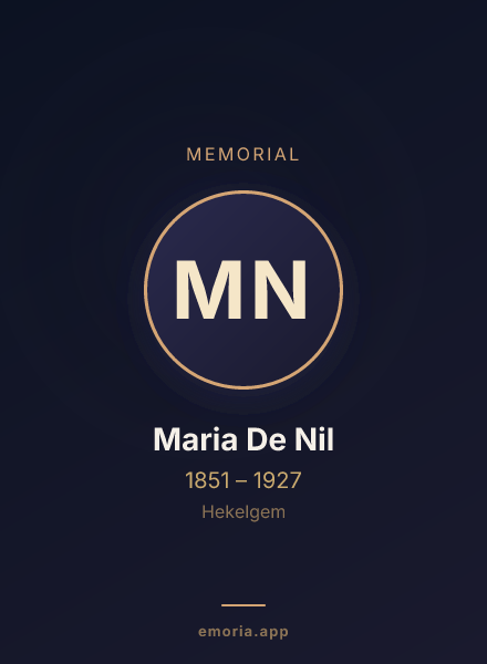 Memorial portrait of Maria De Nil