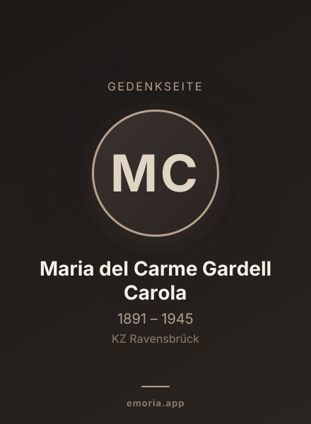 Gedenkportrait von Maria del Carme Gardell Carola