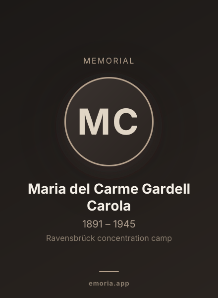 Memorial portrait of Maria del Carme Gardell Carola