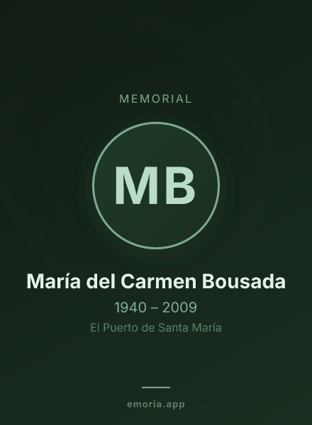 Memorial portrait of María del Carmen Bousada