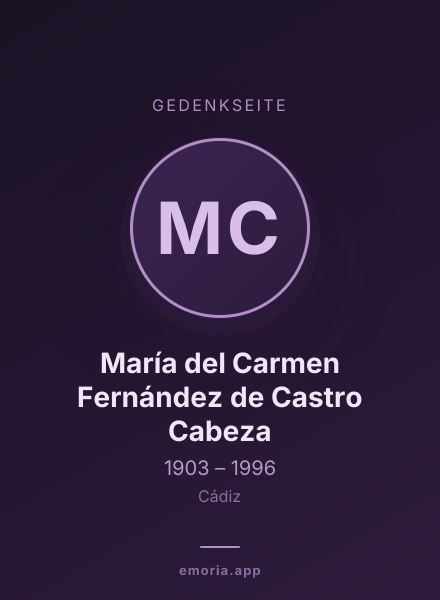 Gedenkportrait von María del Carmen Fernández de Castro Cabeza