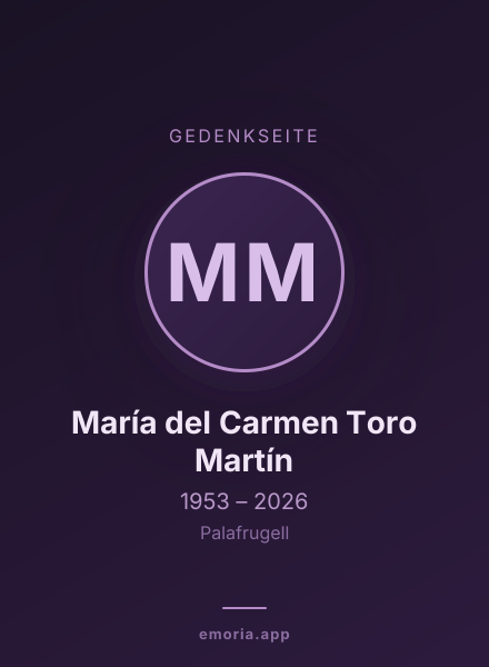 Gedenkportrait von María del Carmen Toro Martín