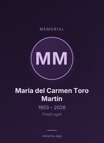 Memorial portrait of María del Carmen Toro Martín