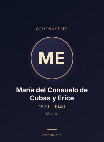 Gedenkportrait von María del Consuelo de Cubas y Erice