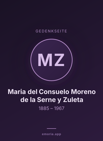 Gedenkportrait von Maria del Consuelo Moreno de la Serne y Zuleta