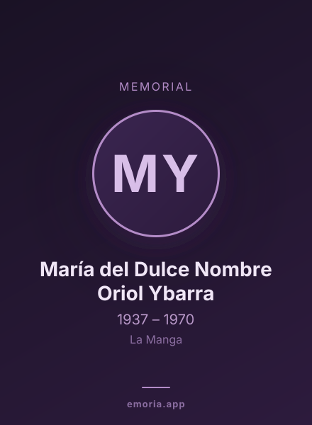 Memorial portrait of María del Dulce Nombre Oriol Ybarra