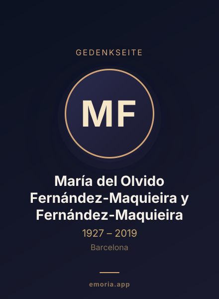 Gedenkportrait von María del Olvido Fernández-Maquieira y Fernández-Maquieira