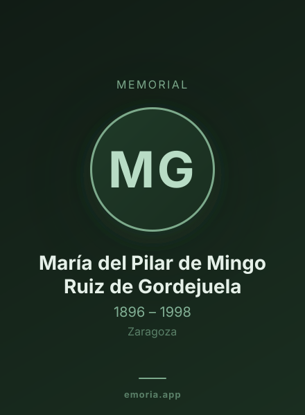 Memorial portrait of María del Pilar de Mingo Ruiz de Gordejuela