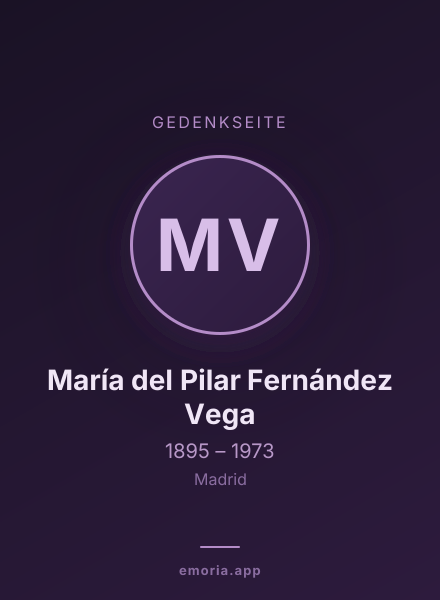 Gedenkportrait von María del Pilar Fernández Vega