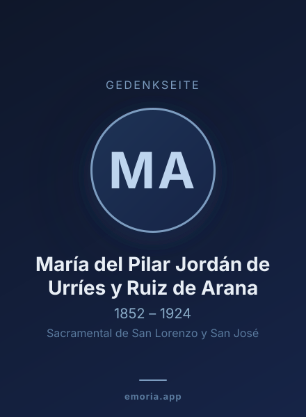 Gedenkportrait von María del Pilar Jordán de Urríes y Ruiz de Arana