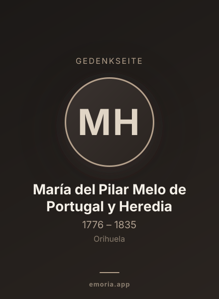 Gedenkportrait von María del Pilar Melo de Portugal y Heredia