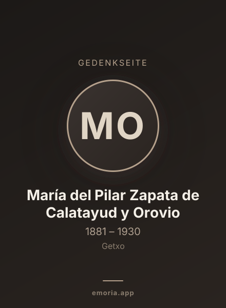 Gedenkportrait von María del Pilar Zapata de Calatayud y Orovio