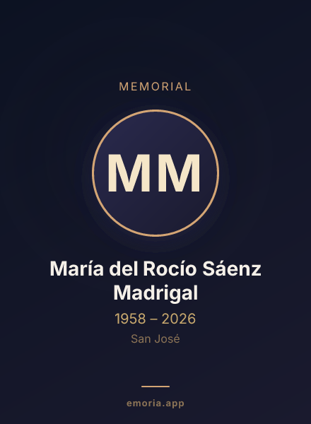 Memorial portrait of María del Rocío Sáenz Madrigal