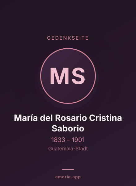 Gedenkportrait von María del Rosario Cristina Saborio