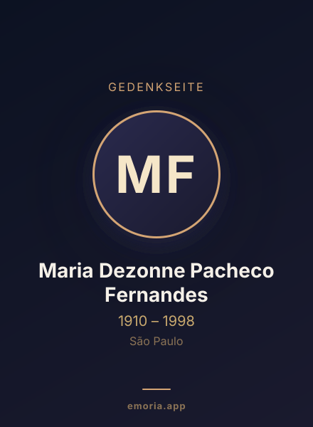Gedenkportrait von Maria Dezonne Pacheco Fernandes