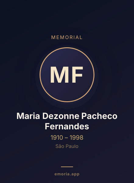 Memorial portrait of Maria Dezonne Pacheco Fernandes